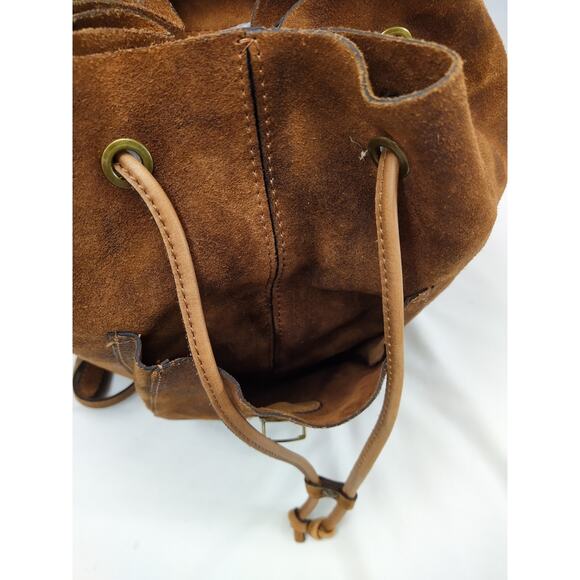 Patricia Nash Casape Burnished Cognac Suede Drawstring Backpack - MSRP $199 main image 5